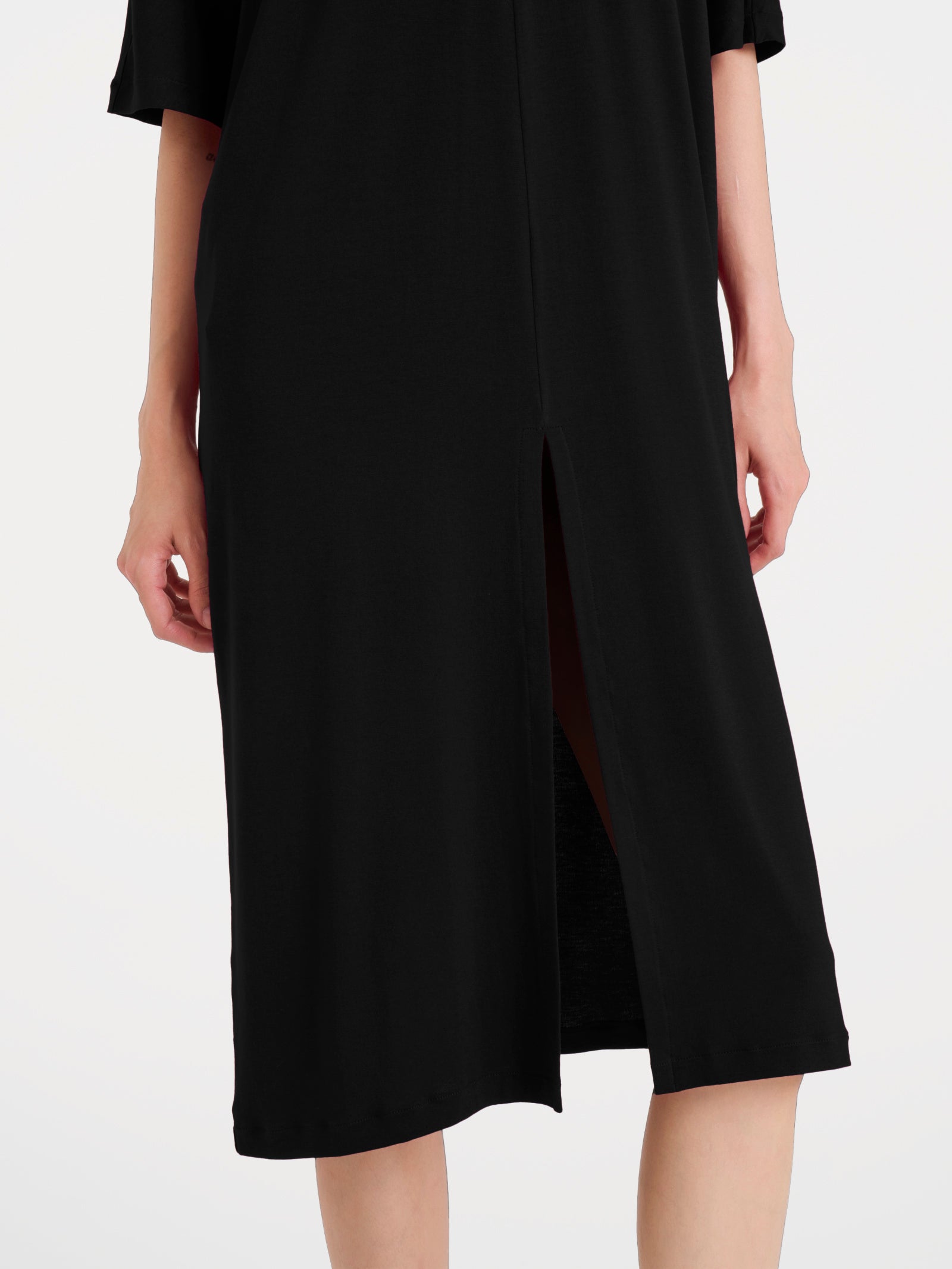 Abito con spacco frontale in Viscosa Summer Neri Donna - Ragno
