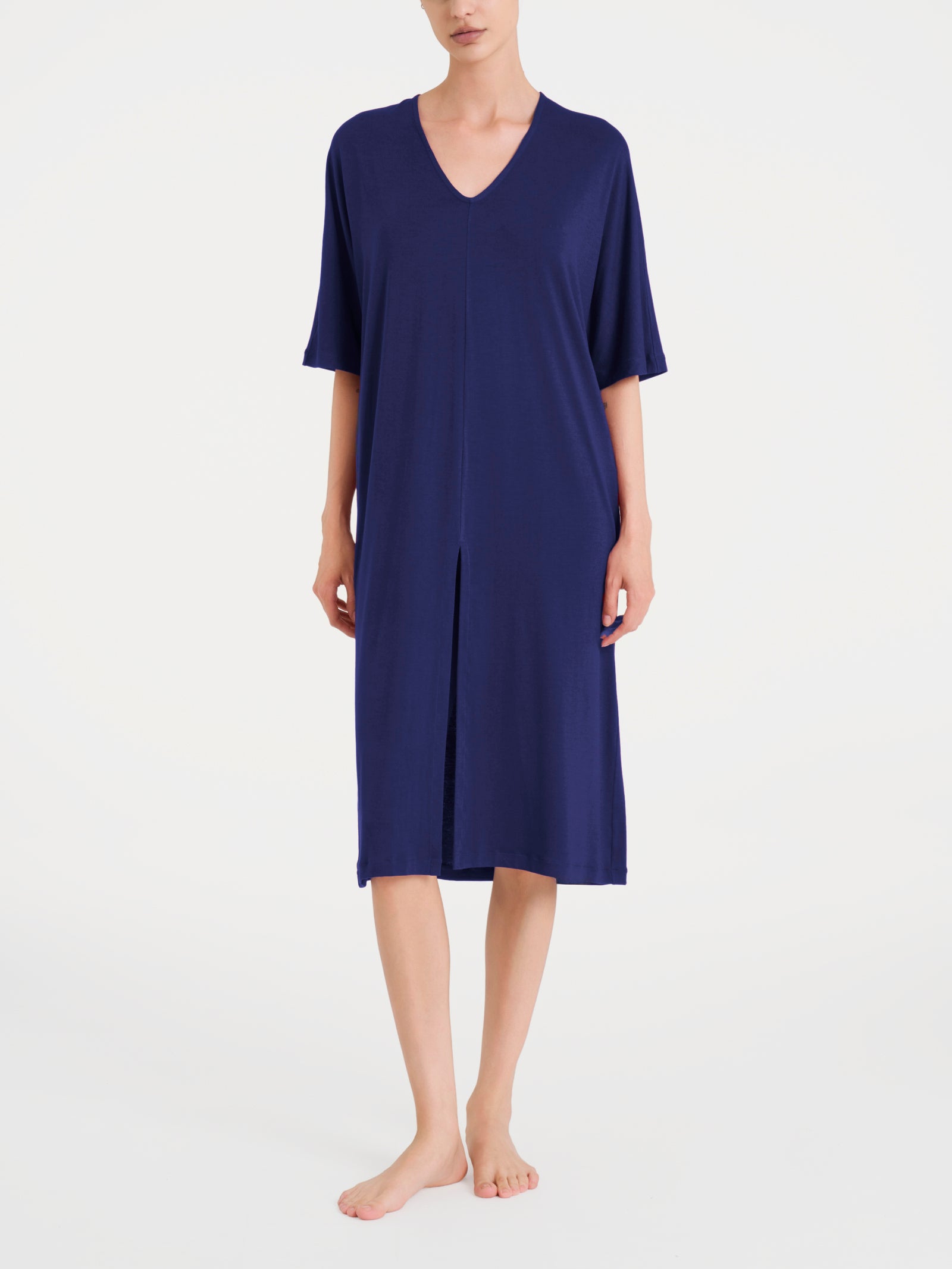 Abito con spacco frontale in Viscosa Summer Blu Donna - Ragno