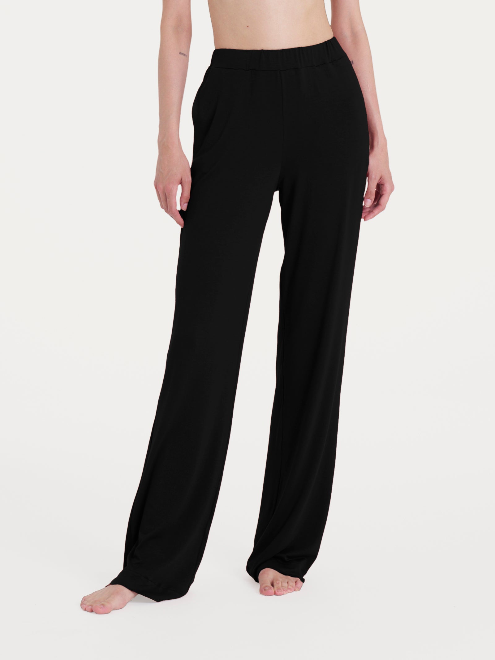 Pantalone ampio tinta unita in Viscosa Summer Neri Donna - Ragno