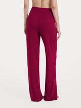 Pantalone ampio tinta unita in Ecoseta Rossi Donna - Ragno