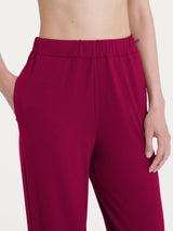 Pantalone ampio tinta unita in Ecoseta Rossi Donna - Ragno