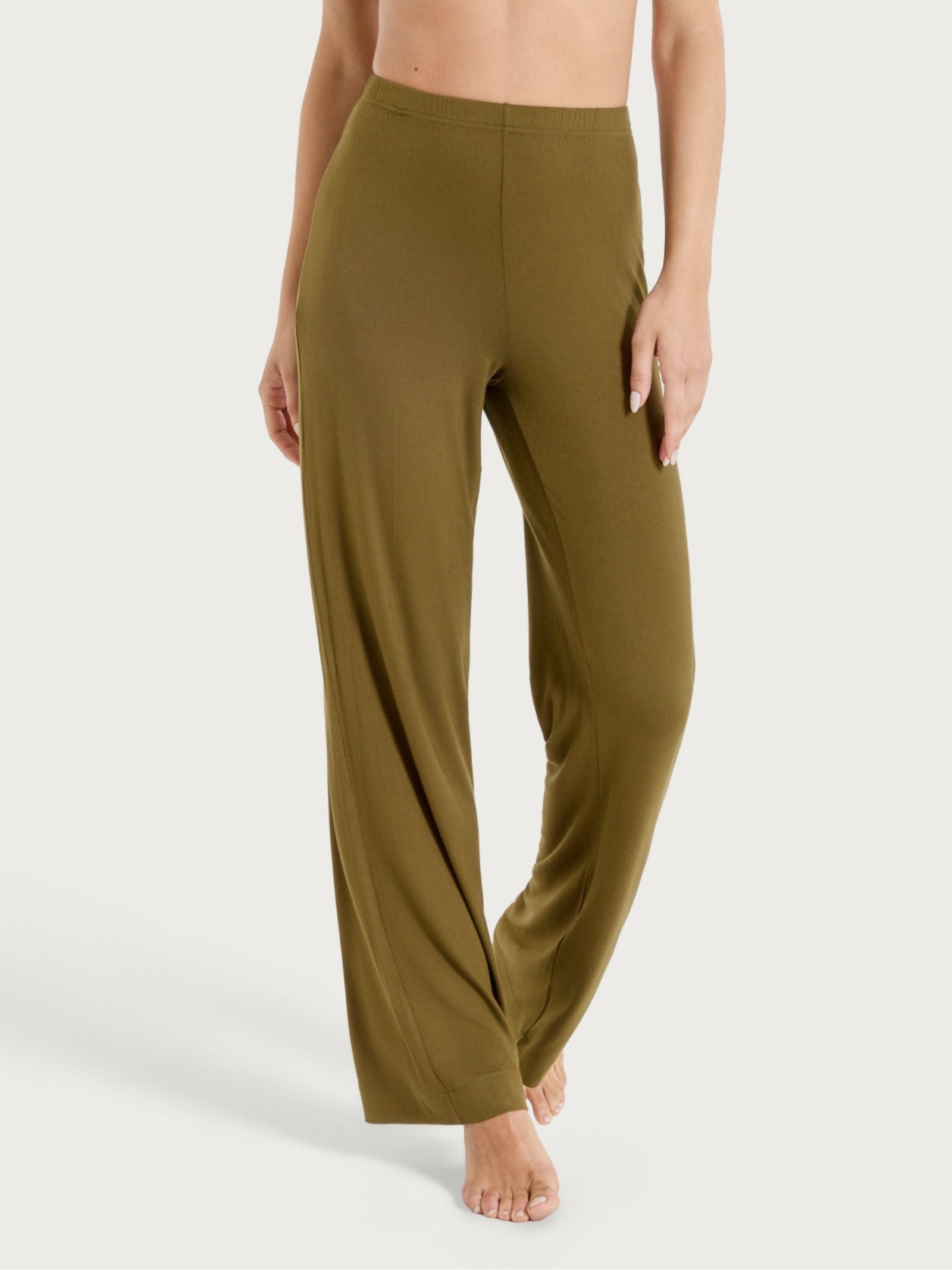 Pantalone ampio tinta unita in Viscosa Summer Verdi Donna - Ragno
