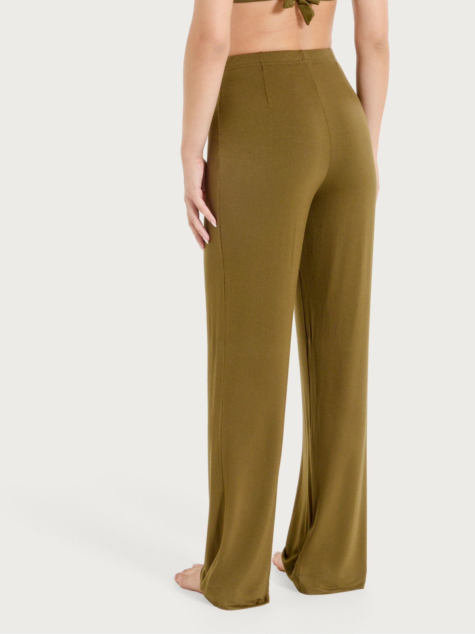 Pantalone ampio tinta unita in Viscosa Summer Verdi Donna - Ragno