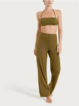 Pantalone ampio tinta unita in Viscosa Summer Verdi Donna - Ragno