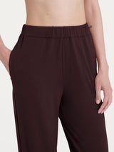 Pantalone ampio tinta unita in Ecoseta Marroni Donna - Ragno