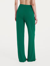 Pantalone ampio tinta unita in Ecoseta Blu Donna - Ragno