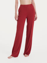 Pantalone ampio tinta unita in Ecoseta Rossi Donna - Ragno