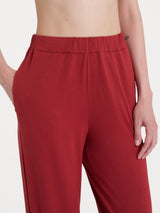 Pantalone ampio tinta unita in Ecoseta Rossi Donna - Ragno
