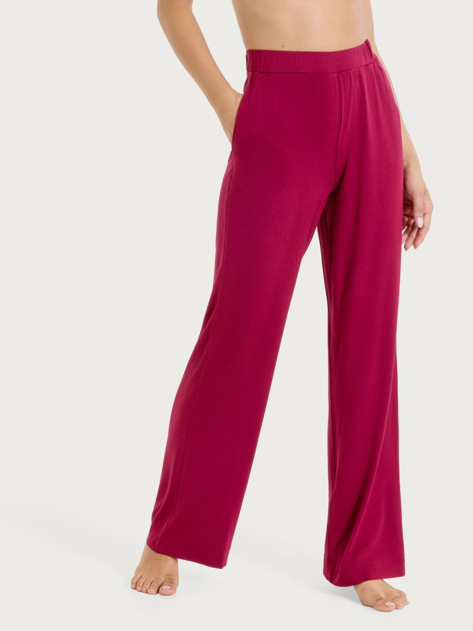 Pantalone ampio tinta unita in Viscosa Summer Rossi Donna - Ragno