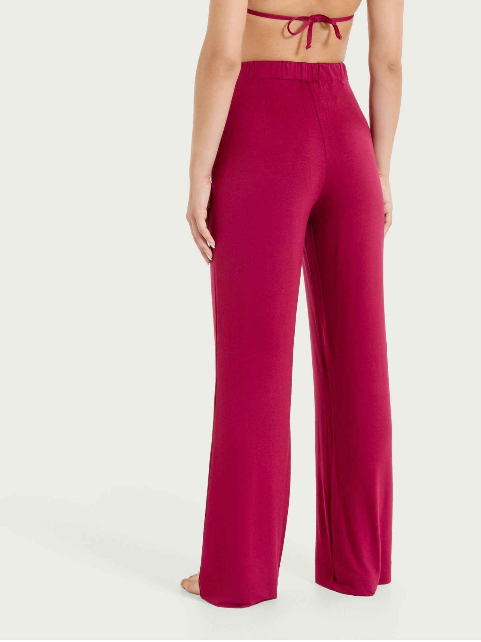 Pantalone ampio tinta unita in Viscosa Summer Rossi Donna - Ragno