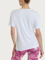 Camiseta Viscosa Summer Blanca Sólida con Nudo - Ragno