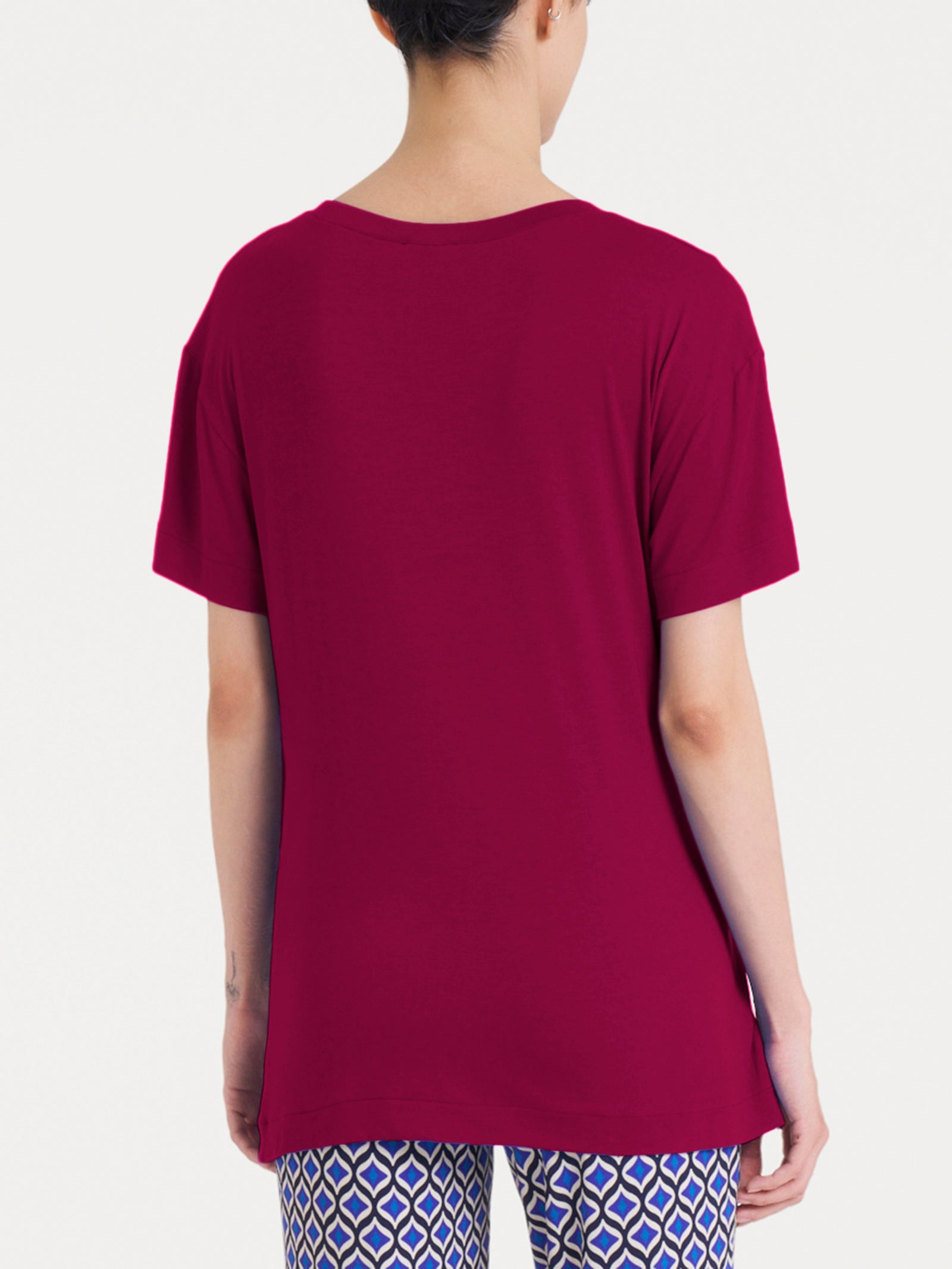 Maglietta tinta unita con nodo in Viscosa Summer  Rossi Donna - Ragno