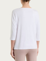 Women's Bianco Viscosa Summer 3/4 Sleeve Plain T-Shirt - Ragno