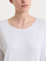 Women's Bianco Viscosa Summer 3/4 Sleeve Plain T-Shirt - Ragno