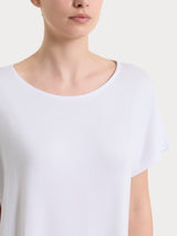 Women's Bianco Viscosa Summer crew-neck t-shirt - Ragno