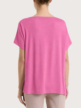 Maglietta girocollo tinta unita in Viscosa Summer  Rosa Donna - Ragno