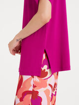 Maglietta girocollo tinta unita in Viscosa Summer  Rosa Donna - Ragno