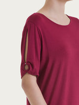 Abito con manica corta e dettagli in Viscosa Summer Rossi Donna - Ragno
