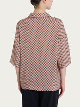 Blusa con colletto e micro pattern in Ecoseta Neri Donna - Ragno