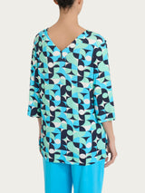 Blusa con scollo a V e geometric pattern in Viscosa Summer  Donna - Ragno