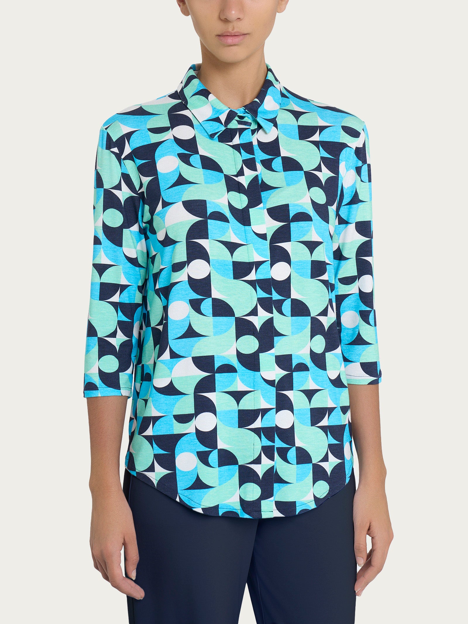 Camicia con geometric pattern in Viscosa Summer Azzurri Donna - Ragno