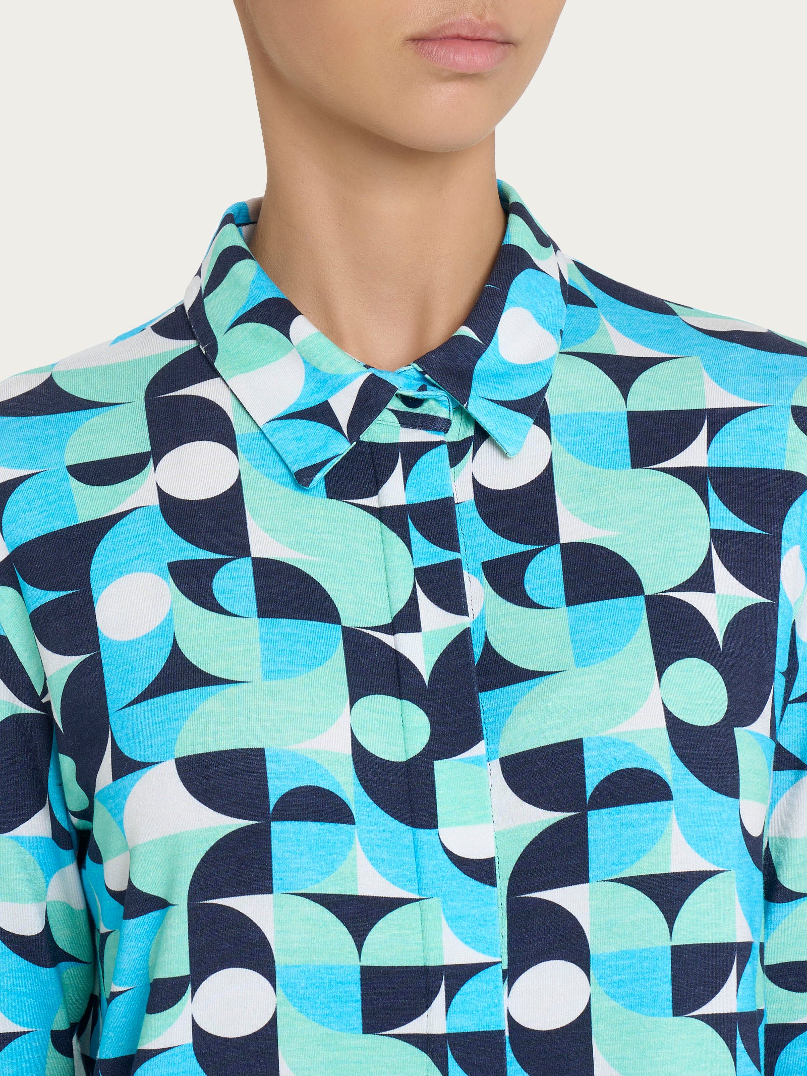 Camicia con geometric pattern in Viscosa Summer Azzurri Donna - Ragno