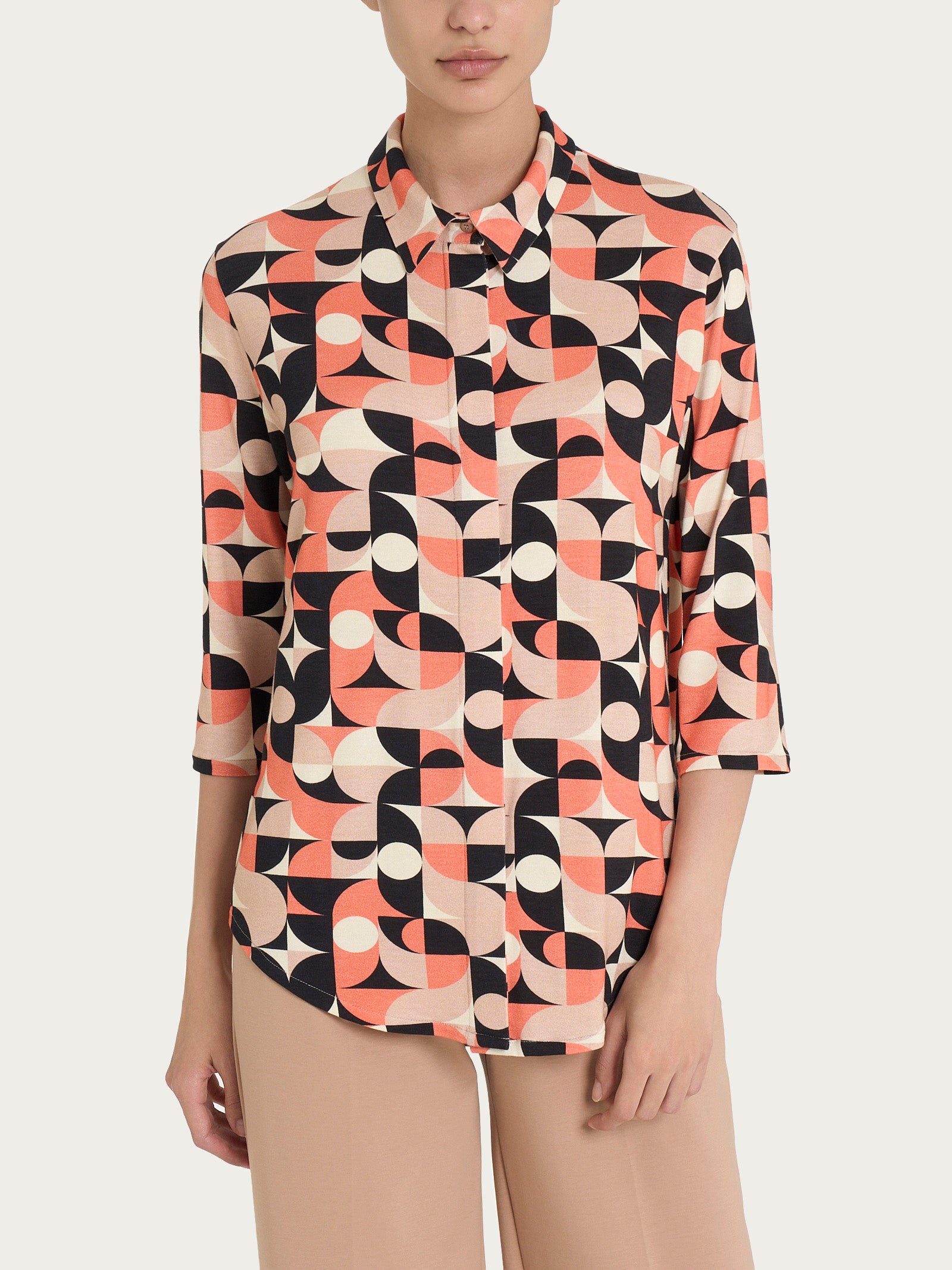 Camicia con geometric pattern in Viscosa Summer Marroni Donna - Ragno