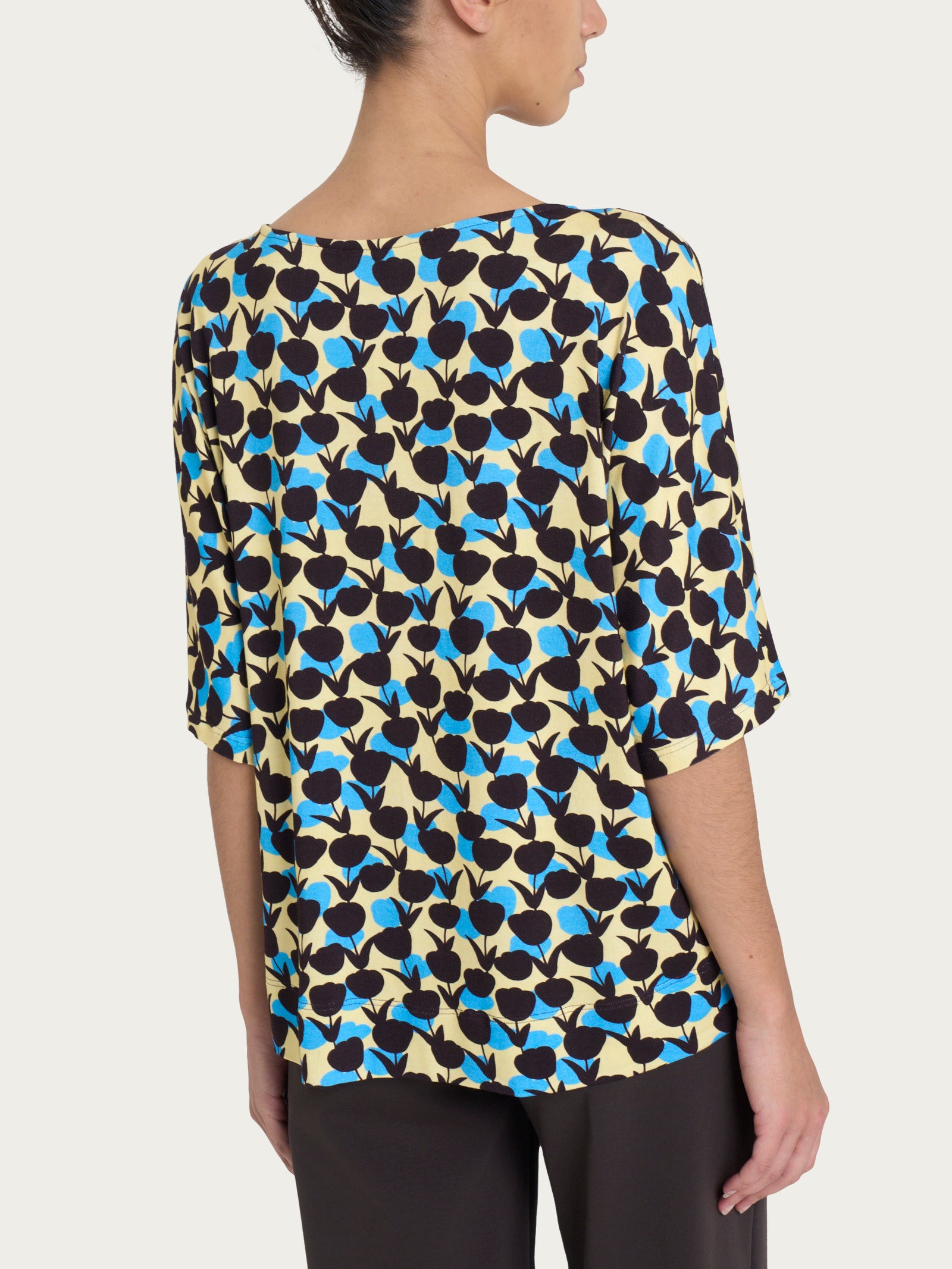 Blusa girocollo con tulips pattern in Viscosa Summer  Donna - Ragno