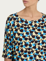 Blusa girocollo con tulips pattern in Viscosa Summer  Donna - Ragno