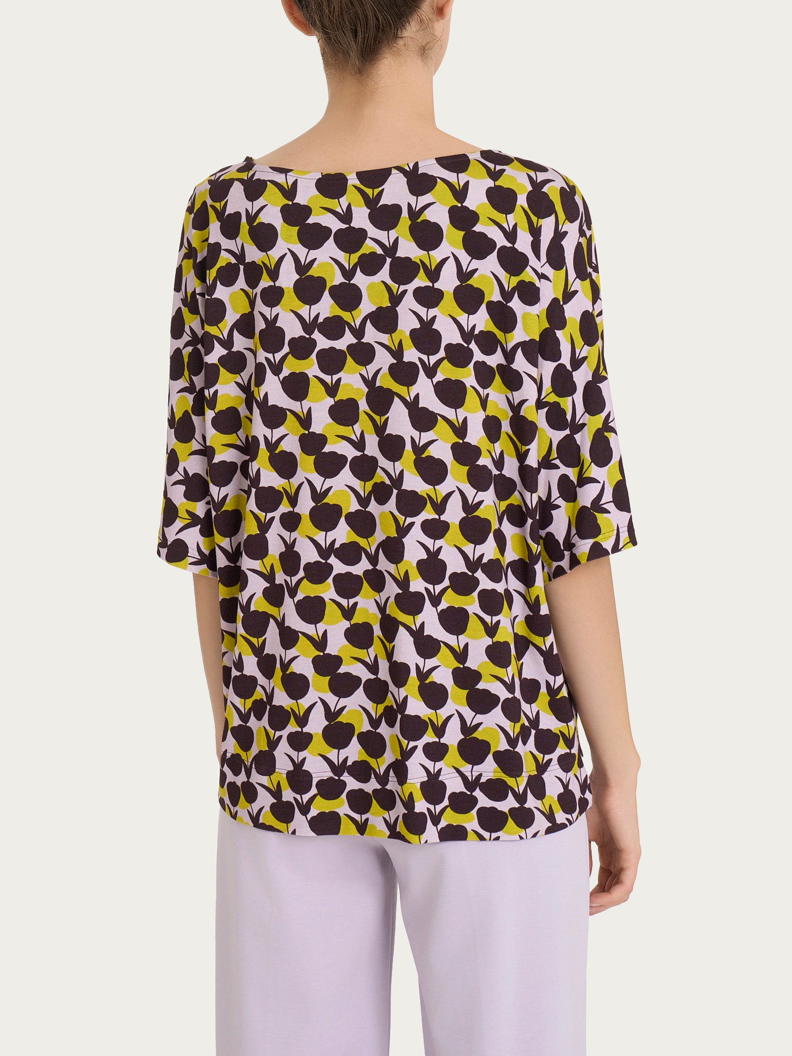 Blusa girocollo con tulips pattern in Viscosa Summer  Donna - Ragno