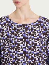 Maglia girocollo con geometric pattern in Viscosa Summer  Donna - Ragno