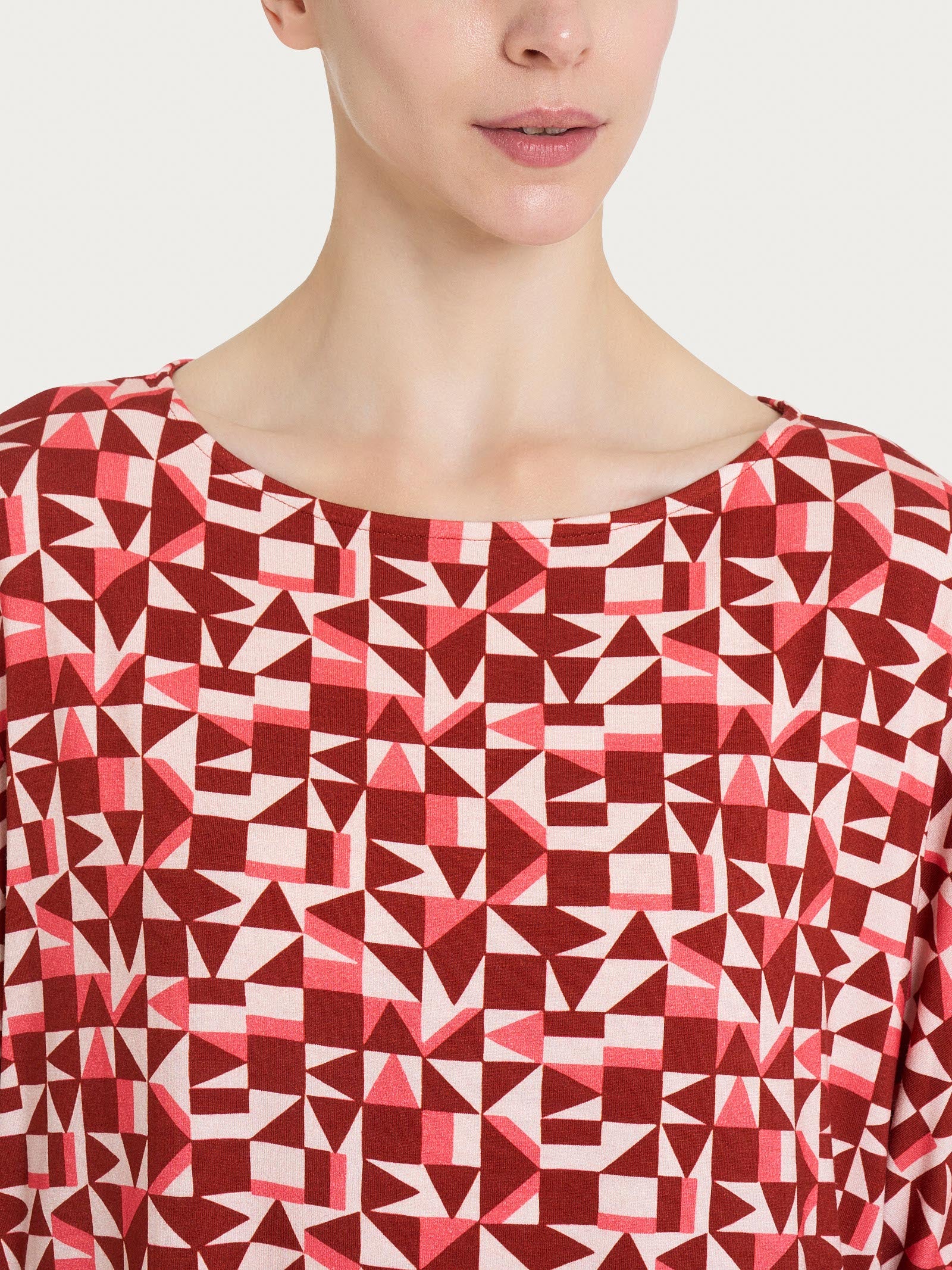 Maglia girocollo con geometric pattern in Viscosa Summer  Donna - Ragno