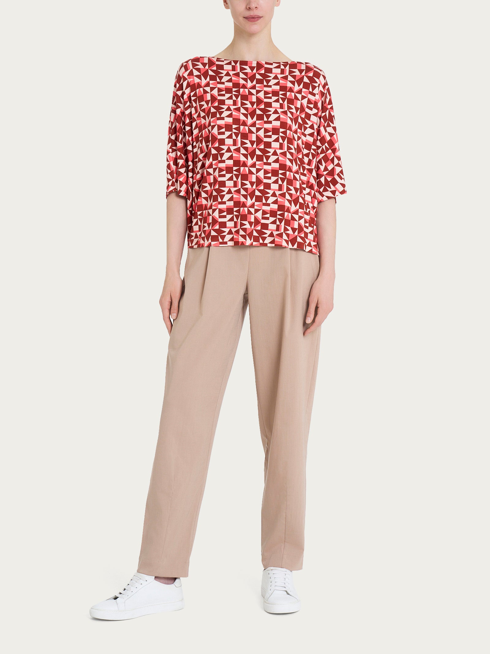 Maglia girocollo con geometric pattern in Viscosa Summer  Donna - Ragno