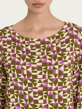 Maglia con scollo a barchetta e geometric pattern in Viscosa Summer  Donna - Ragno