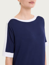Abito girocolllo tinta unita in Viscosa Summer Blu Donna - Ragno
