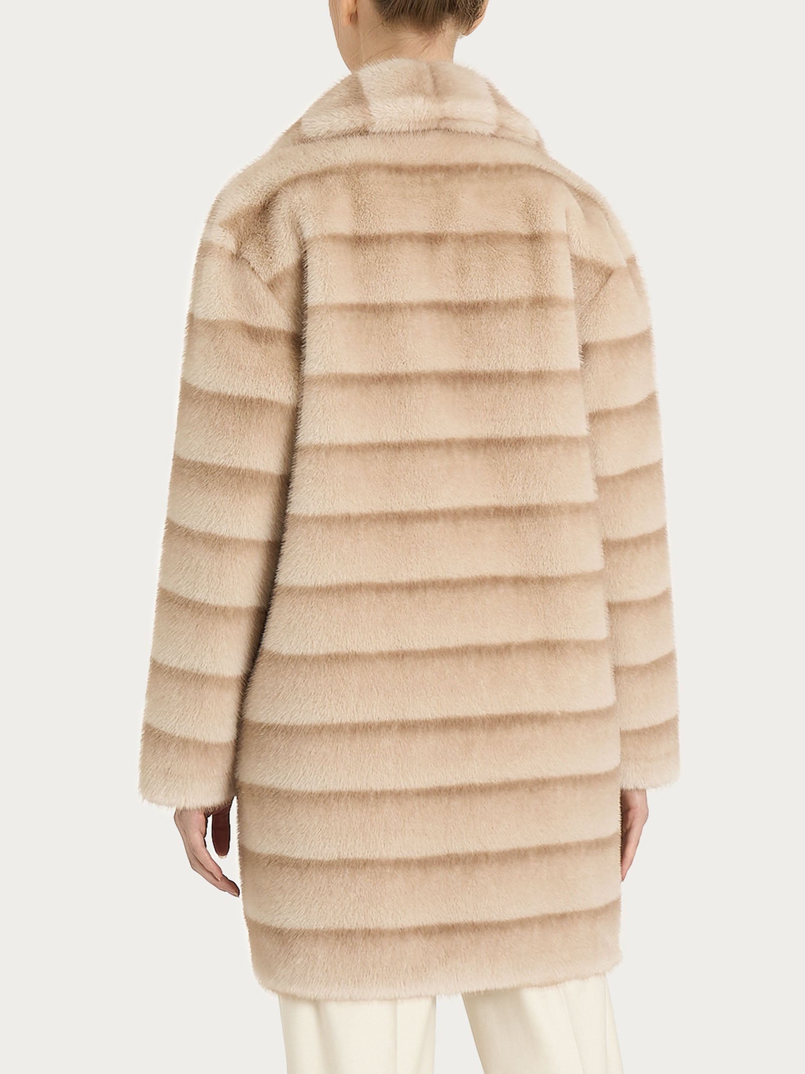 Cappotto con revers double-face in Vegan Fur Bianchi Donna - Ragno