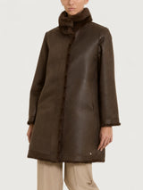 Fuzzy Coat Cappotto double-face  Marroni Donna - Ragno