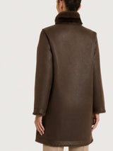 Fuzzy Coat Cappotto double-face  Marroni Donna - Ragno