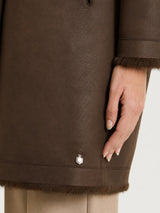 Fuzzy Coat Cappotto double-face  Marroni Donna - Ragno