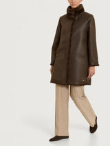 Fuzzy Coat Cappotto double-face  Marroni Donna - Ragno