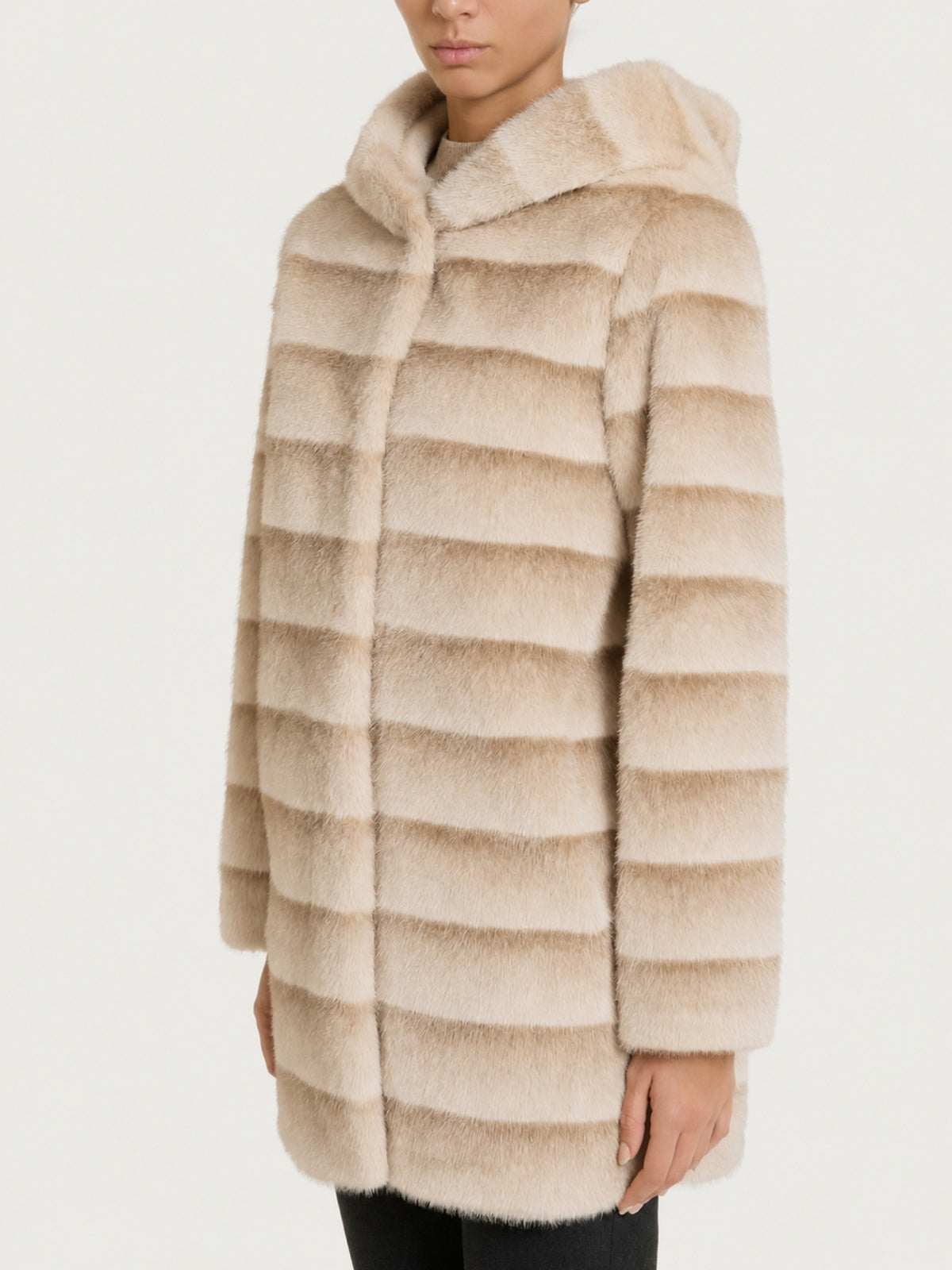 Fuzzy Coat Giaccone con cappuccio double-face Bianchi Donna - Ragno