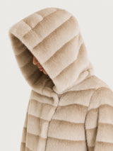 Fuzzy Coat Giaccone con cappuccio double-face Bianchi Donna - Ragno