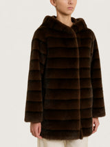 Fuzzy Coat Giaccone con cappuccio double-face Marroni Donna - Ragno