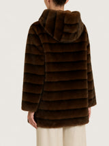 Fuzzy Coat Giaccone con cappuccio double-face Marroni Donna - Ragno