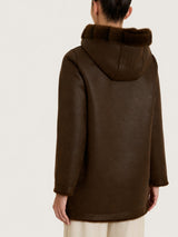 Fuzzy Coat Giaccone con cappuccio double-face Marroni Donna - Ragno