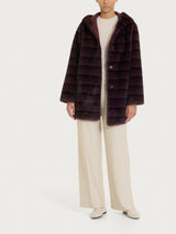 Fuzzy Coat Giaccone con cappuccio double-face Viola Donna - Ragno