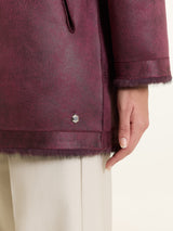 Fuzzy Coat Giaccone con cappuccio double-face Viola Donna - Ragno