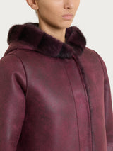 Fuzzy Coat Giaccone con cappuccio double-face Viola Donna - Ragno
