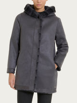 Fuzzy Coat Giaccone con cappuccio double-face Grigi Donna - Ragno