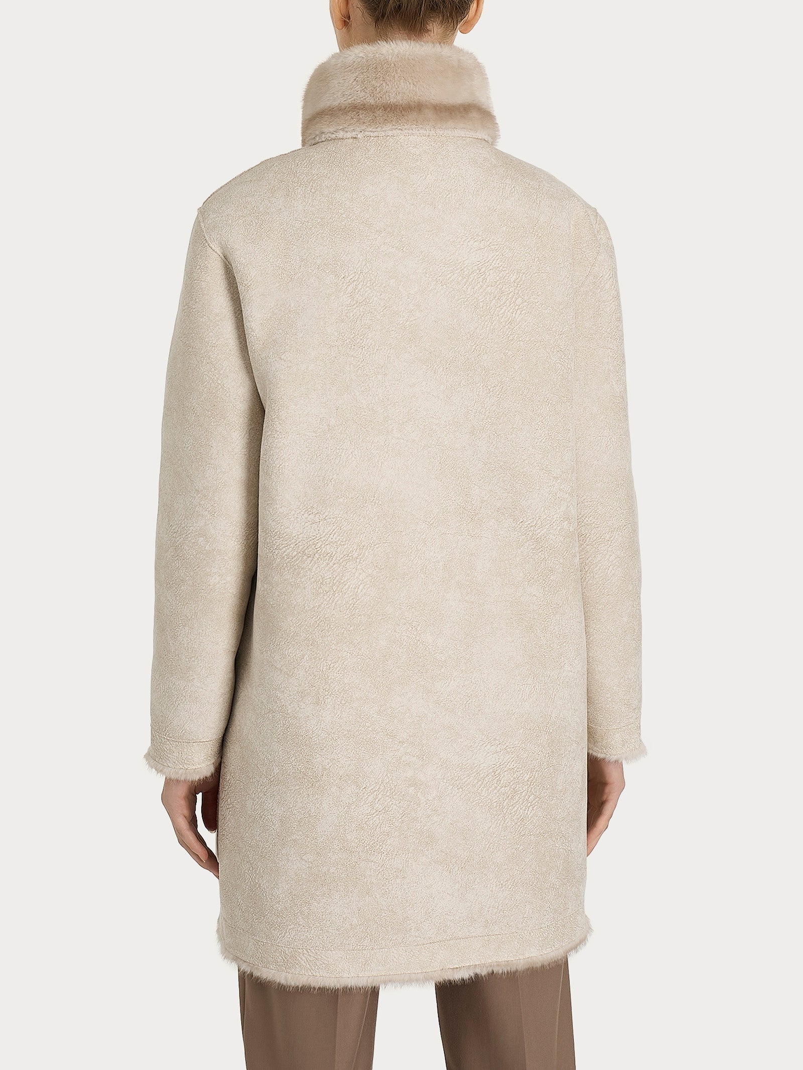 Cappotto con cintura double-face in Vegan Fur Bianchi Donna - Ragno